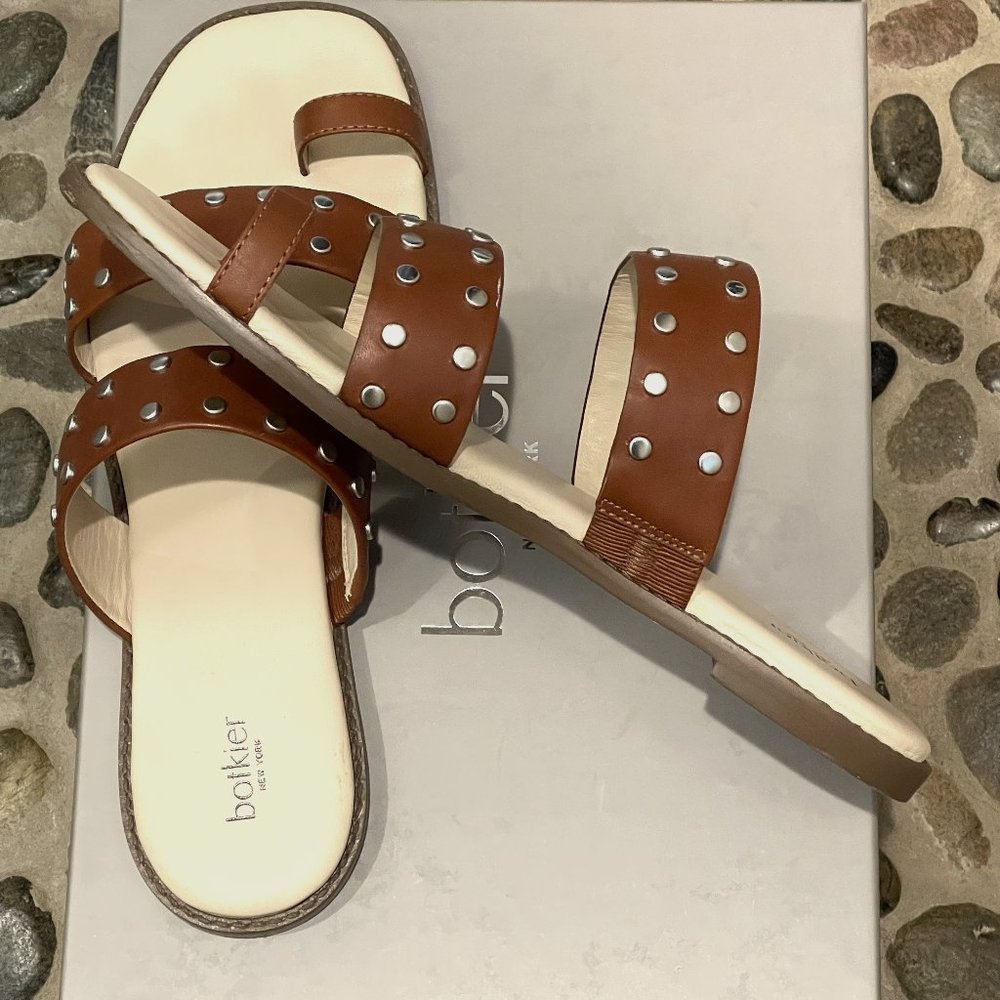 Botkier New York Studded Slide Sandals with Toe Ring